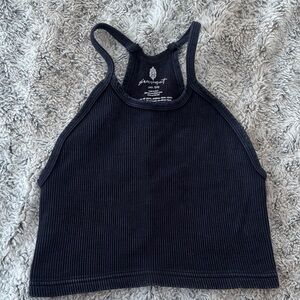 FP Movement by Free People Black Ribbed Crop Top